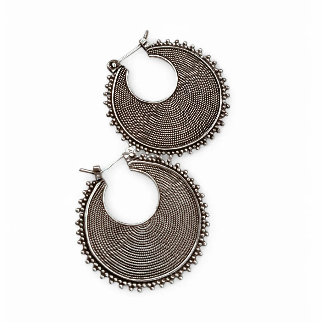 Hoop Oxidised Silver 925 Earrings