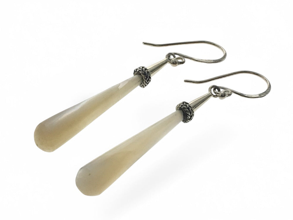 Mother of Pearl and Sterling Silver Teardrop Earrings