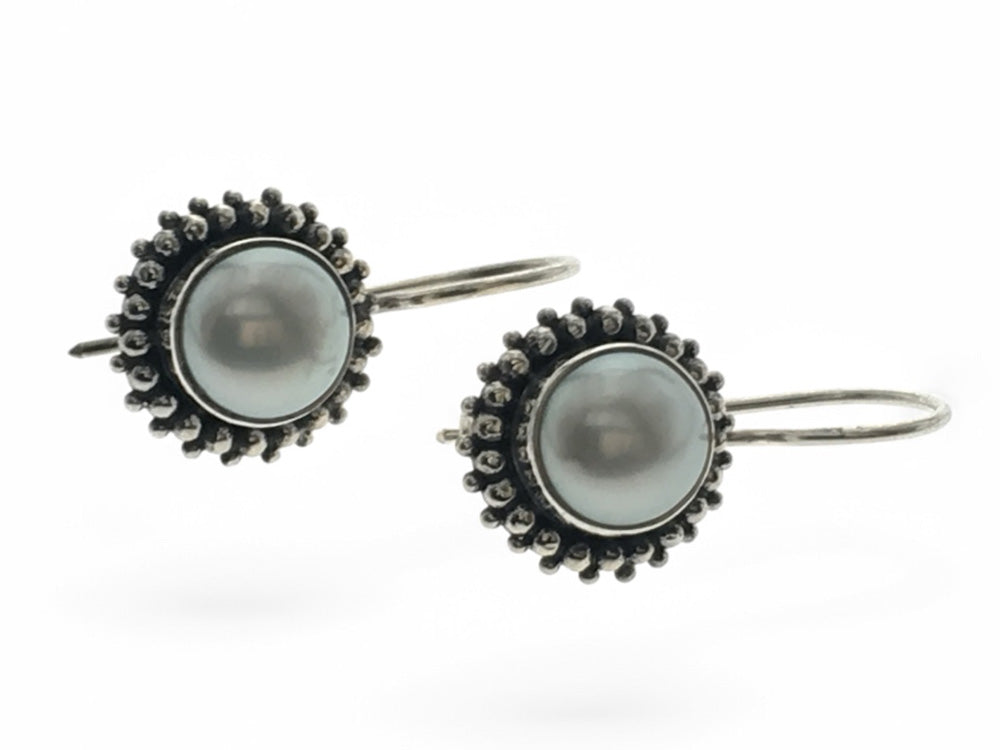 Mabe Pearl Sterling Silver Drop Earrings