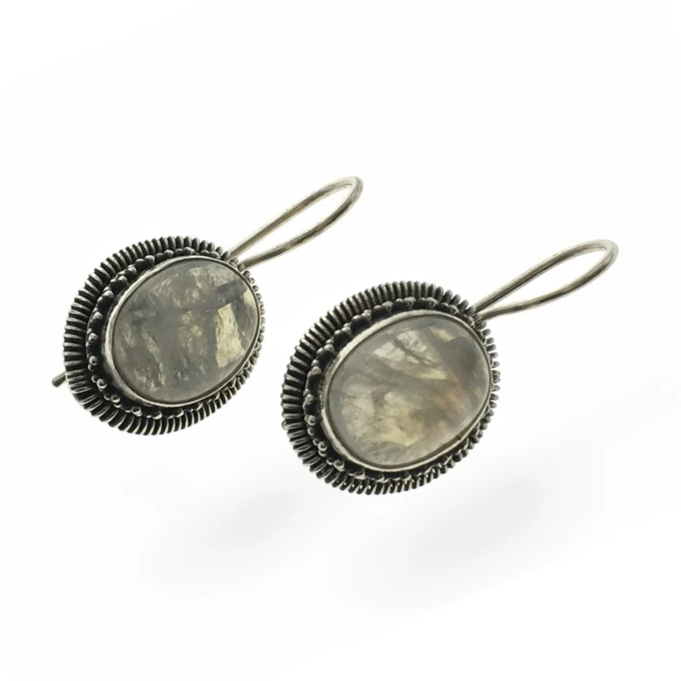 Moonstone Oval .925 Silver Earring