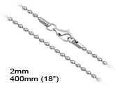 Chain Ball 2/450mm 18" Sterling Silver Necklace