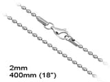 Chain Ball 2/450mm 18" Sterling Silver Necklace