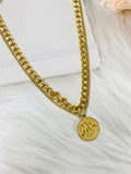 Stainless Steel Medallion Statement Multi Strand Necklace