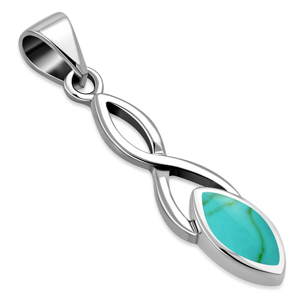 Turquoise Celtic Knot Sterling Silver Pendant