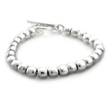 Ball 6mm Hammered Sterling Silver Bracelet