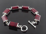 Carnelian Slab .925 Sterling Silver Bracelet - Essentially Silver Jewelry