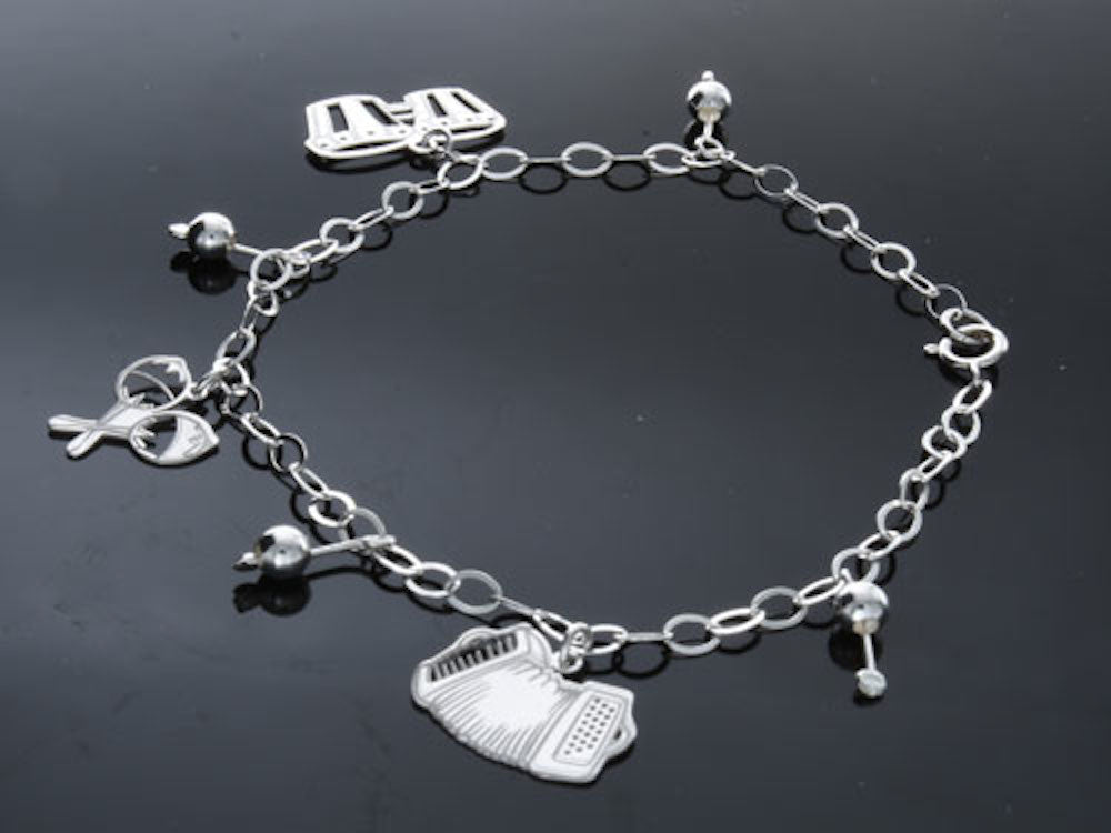 Musical .925 Sterling Silver Charm Bracelet - Essentially Silver Jewelry