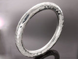 Beaten 8mm Round .925 Sterling Silver Bangle - Essentially Silver Jewelry