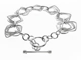 Square Triple .925 Sterling Silver Link Bracelet - Essentially Silver Jewelry