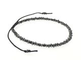 Beaded Metal Black Adjustable Bracelet - Essentially Silver Jewelry