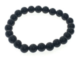 Stretchy Onyx 8mm Ball Bracelet - Essentially Silver Jewelry