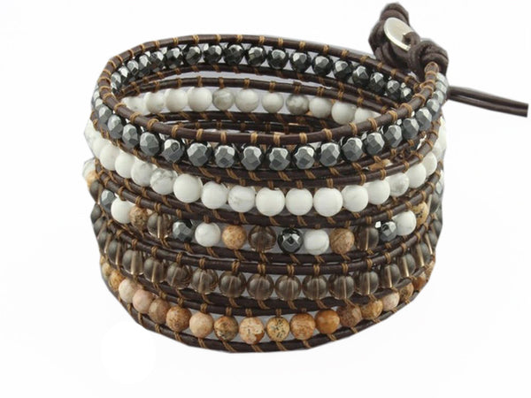 Wrap Hand-Woven Multilayer Stone Bracelet - Essentially Silver Jewelry