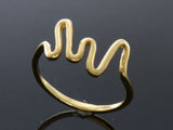 Gold Plated Squiggle Midi  .925 Sterling Silver Ring - Essentially Silver Jewelry