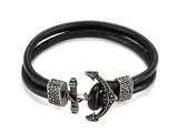 Anchor Stainless Steel Black Bracelet