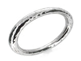 Beaten 10mm Round Sterling Silver Bangle