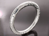 Beaten 10mm Round Sterling Silver Bangle - Essentially Silver Jewelry