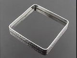 Beaten Square Flat 5mm Sterling Silver Bangle - Essentially Silver Jewelry