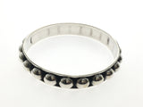 Ball Studded Cast Sterling Silver Bangle