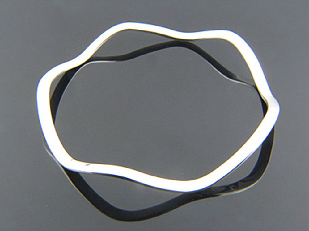 Flat Wave 3 1/2mm Sterling Silver Bangle