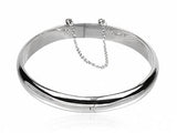 Hinged Half Moon Sterling Silver 5mm Bangle