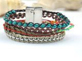 Brazilian Ipanema Magnetic Beaded Bracelet - Essentially Silver Jewelry