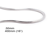 Chain Snake .50/400mm 16" Sterling Silver Necklace - Essentially Silver Jewelry