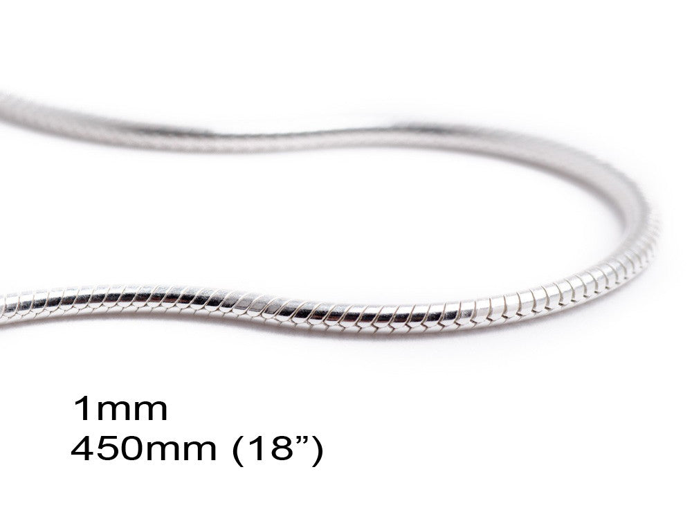 Chain Snake 1/450mm 18" Sterling Silver Necklace - Essentially Silver Jewelry
