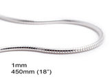 Chain Snake 1/450mm 18" Sterling Silver Necklace - Essentially Silver Jewelry