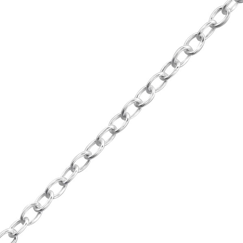 Cable Oval 1mm Sterling Silver Chain 44cm (17 inches) - Essentially Silver Jewelry