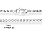 Chain Rolo 1.5/500mm 20" Sterling Silver Necklace - Essentially Silver Jewelry