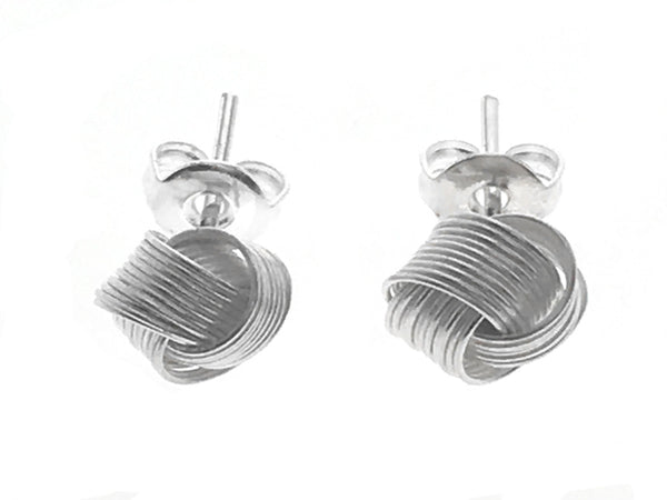 Knot 7mm Wire Sterling Silver Earrings - Essentially Silver Jewelry