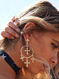 Chandelier Gold Cross Fashion Earrings