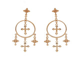 Chandelier Gold Cross Fashion Earrings