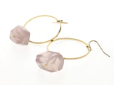 Round Big Hoop Natural Stone Earrings