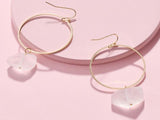 Round Big Hoop Natural Stone Earrings