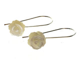 Rose White Shell Drop Sterling Silver Earring - Essentially Silver Jewelry