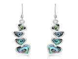 Paua Hearts Sterling Silver Earrings - Essentially Silver Jewelry