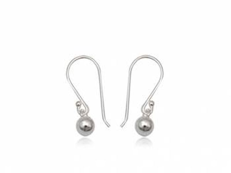 Ball Drop 4mm Sterling Silver Earrings