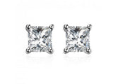 Cubic Zirconia 5mm Square Sterling Silver Studs - Essentially Silver Jewelry