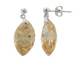 Cystal Drop .925 Sterling Silver Earring - Essentially Silver Jewelry