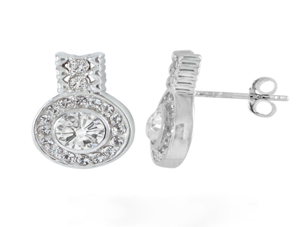 Crystal Halogen Sterling Silver Earrings - Essentially Silver Jewelry