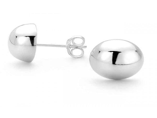 Half Ball 10mm Sterling Silver Studs - Essentially Silver Jewelry