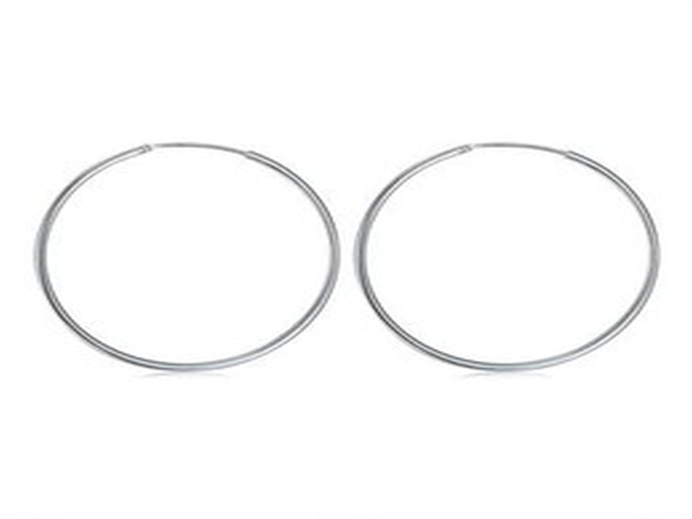 Hoop 2mm Length 40mm Sterling Silver Earrings - Essentially Silver Jewelry