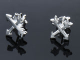 Cross Arrows .925 Sterling Silver Stud Earrings - Essentially Silver Jewelry