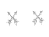 Cross Arrows .925 Sterling Silver Stud Earrings - Essentially Silver Jewelry