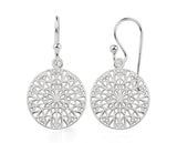 Patterned Round Sterling Silver Earring - Essentially Silver Jewelry