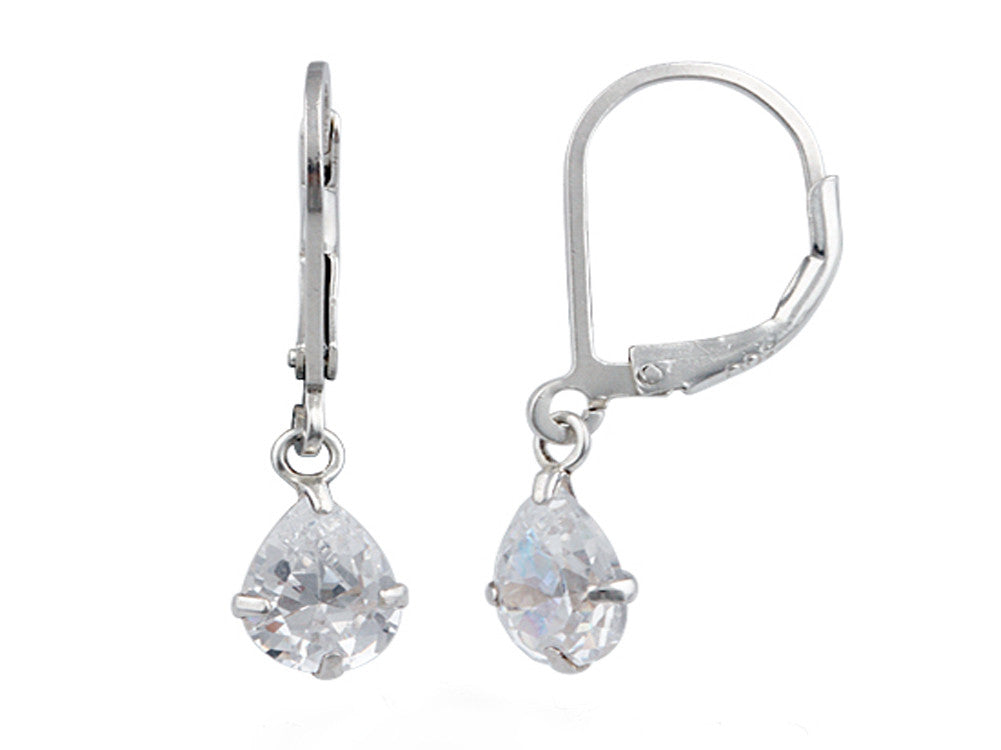 Crystal Drop Sterling Silver Earrings - Essentially Silver Jewelry