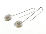 Pearl Geometric Sterling Silver Drop Earrings