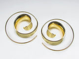 Matte Sterling Silver Gold Plated Spiral Loop Earring