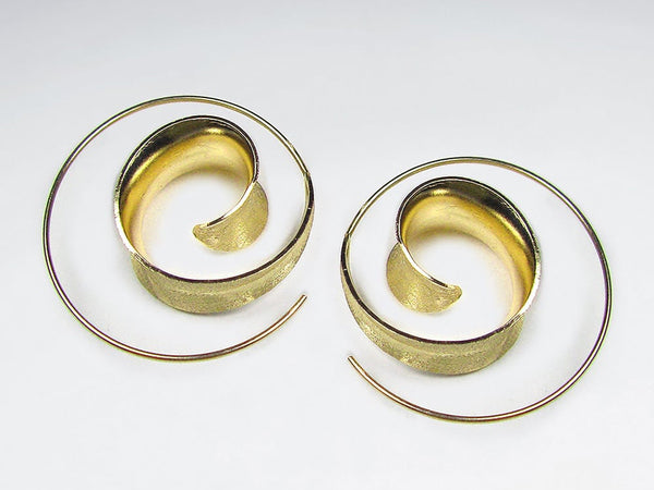 Matt Silver/Gold Mod Design Loop Earrings